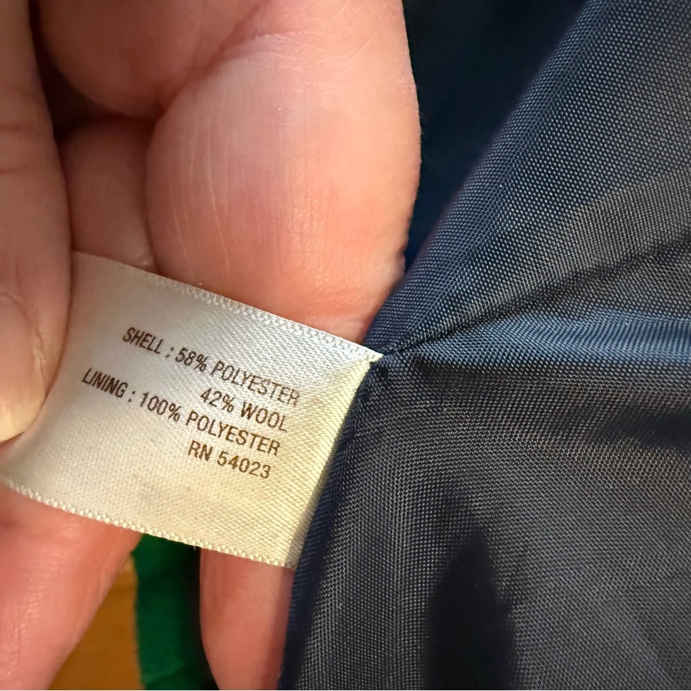 Old Navy Double-Breasted Kelly Green Wool Blend Peacoat - Picture 7 of 7